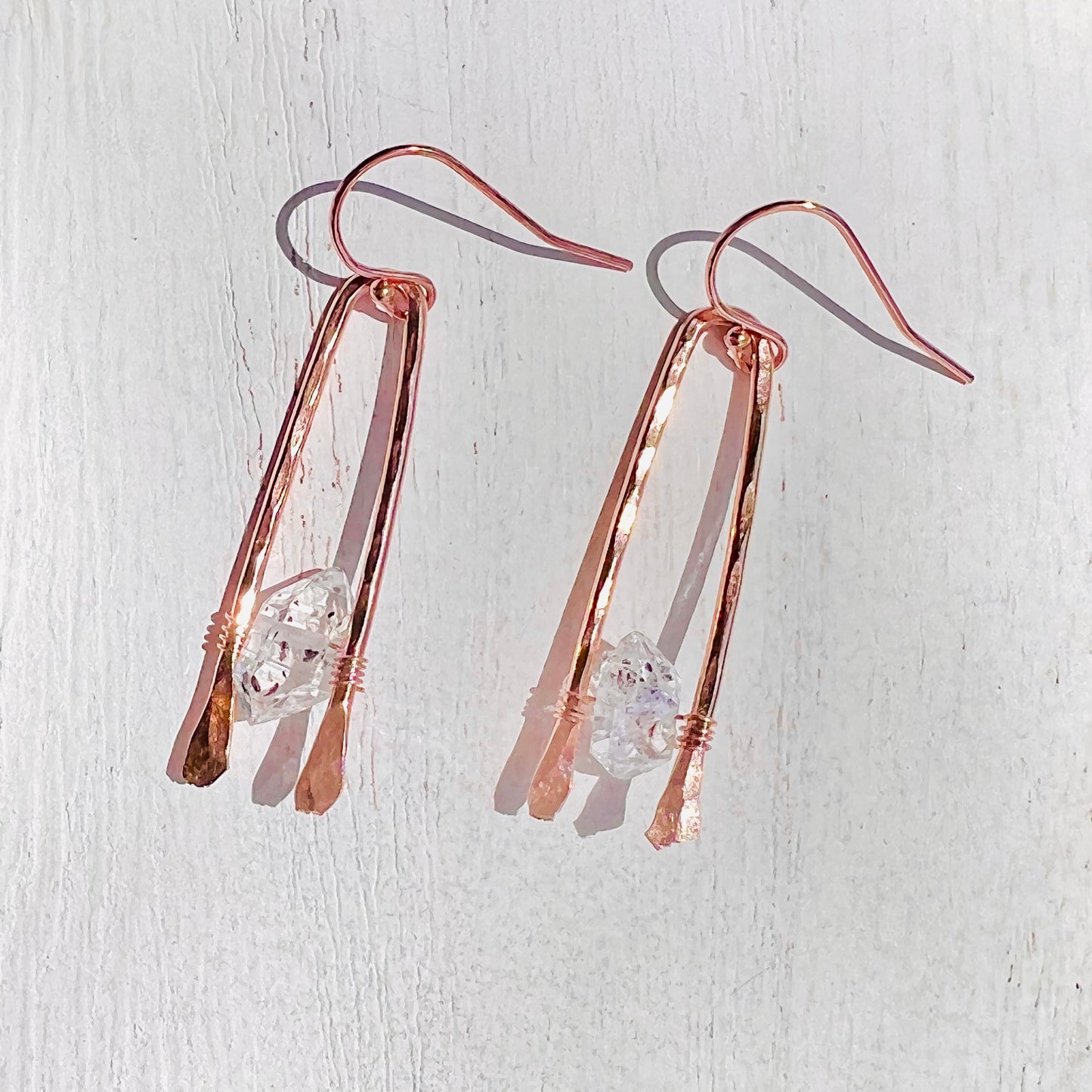 Simple Herkimer Diamond Dangle Earrings