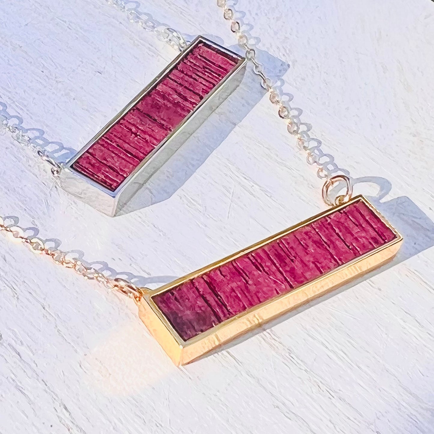 Wine Barrel Necklace - Horizontal - Wine Lover - Silver, Gold