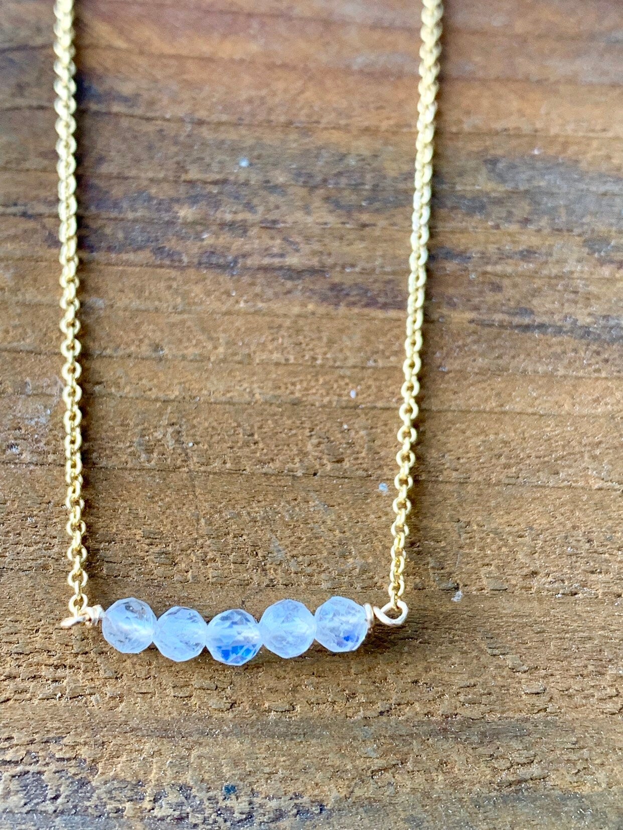 Gold Moonstone Necklace