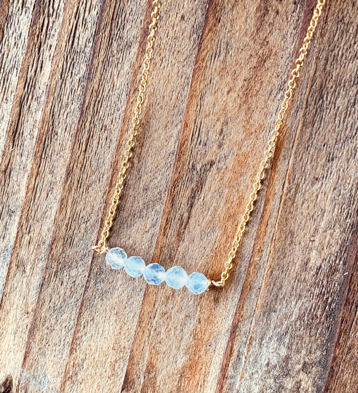 Gold Moonstone Necklace