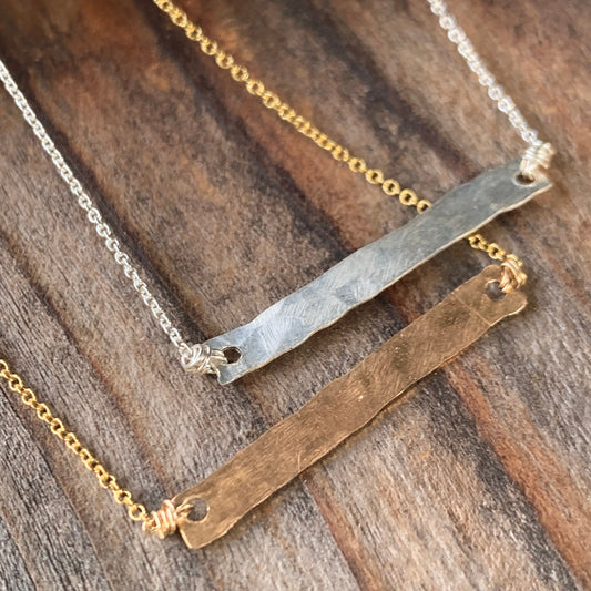 Hammered Bar Necklace