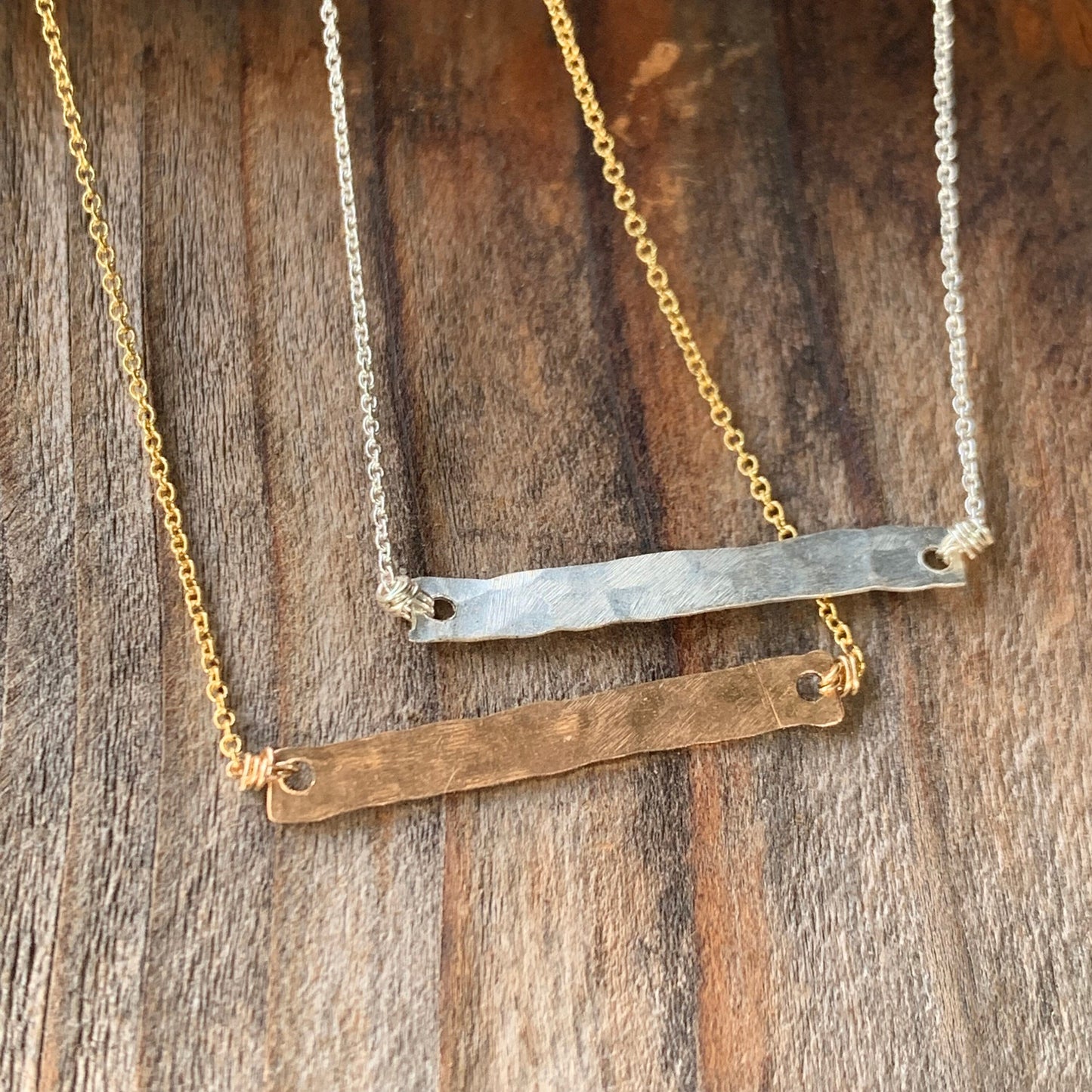 Hammered Bar Necklace