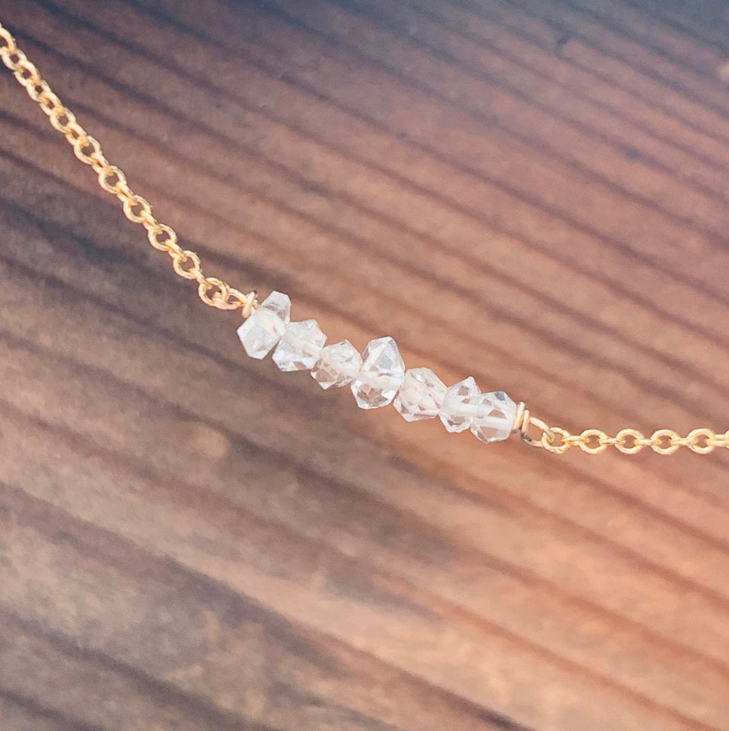 Gold Herkimer Diamond Necklace