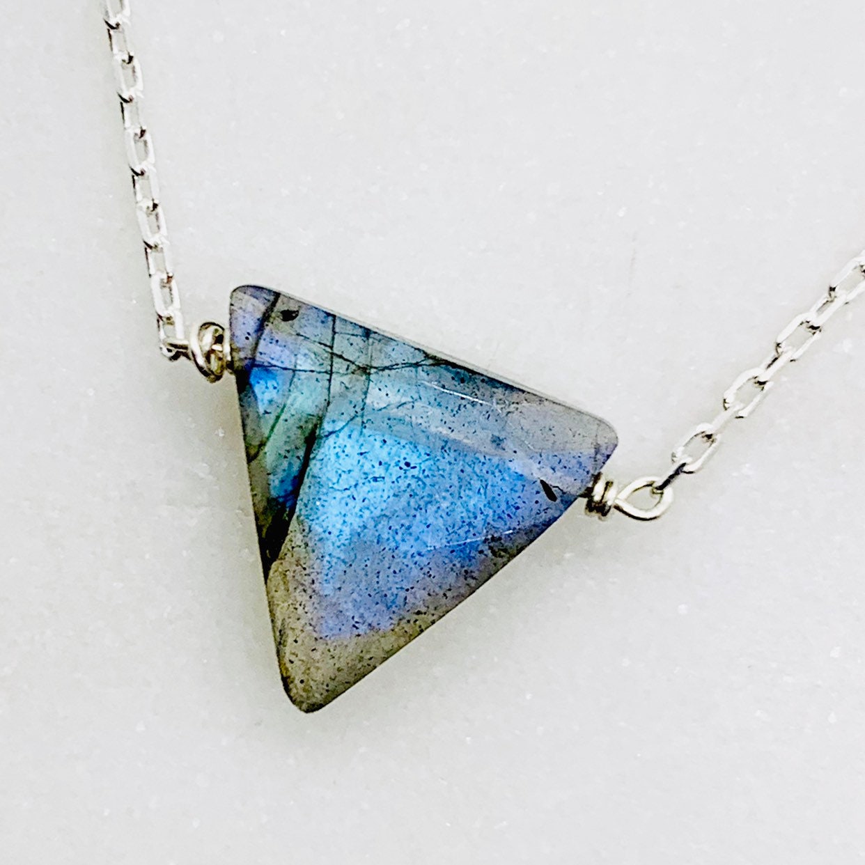 Labradorite Necklace - Simple Triangle