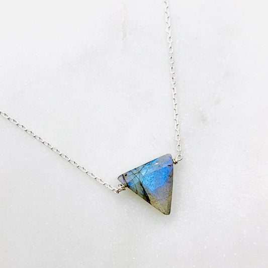 Labradorite Necklace - Simple Triangle