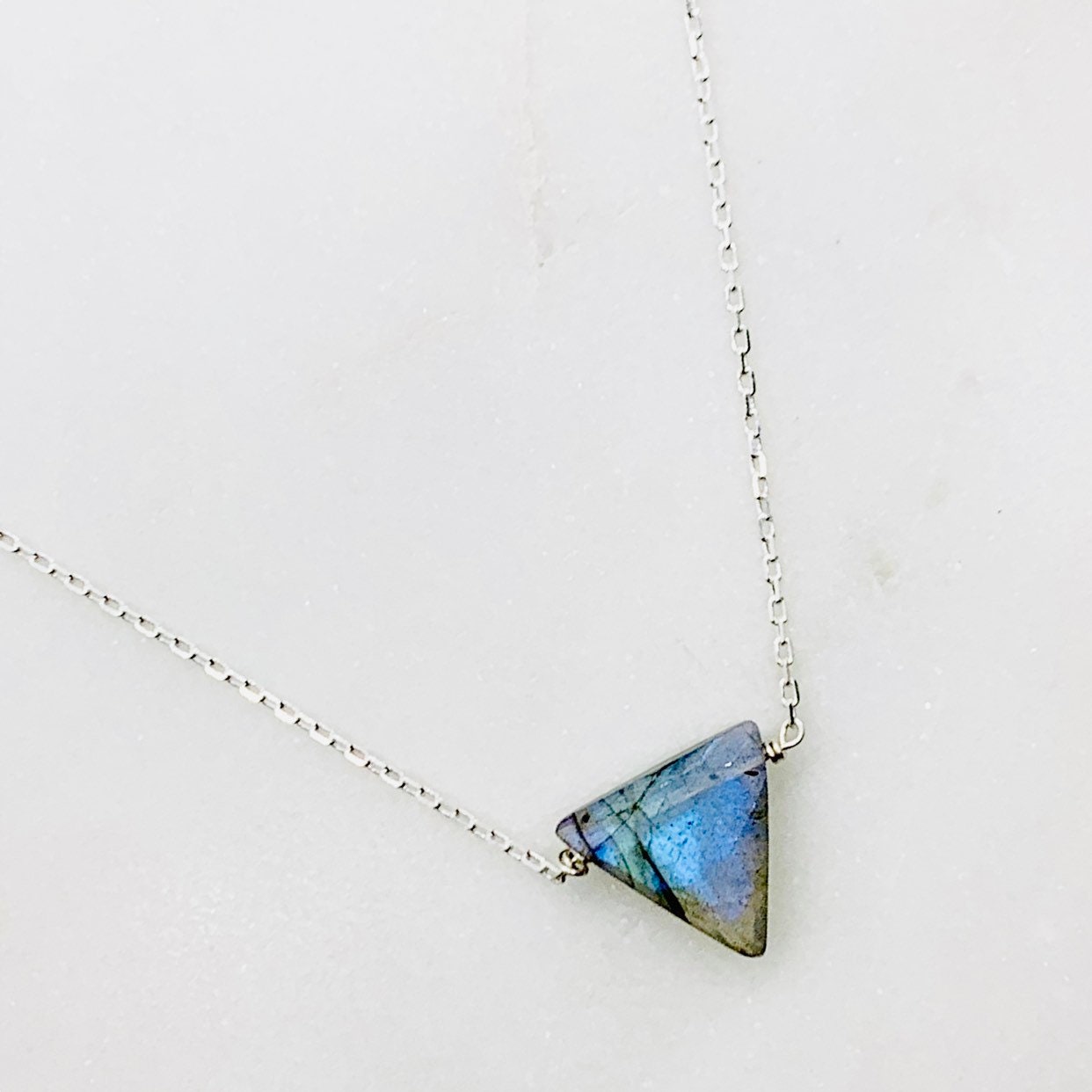 Labradorite Necklace - Simple Triangle