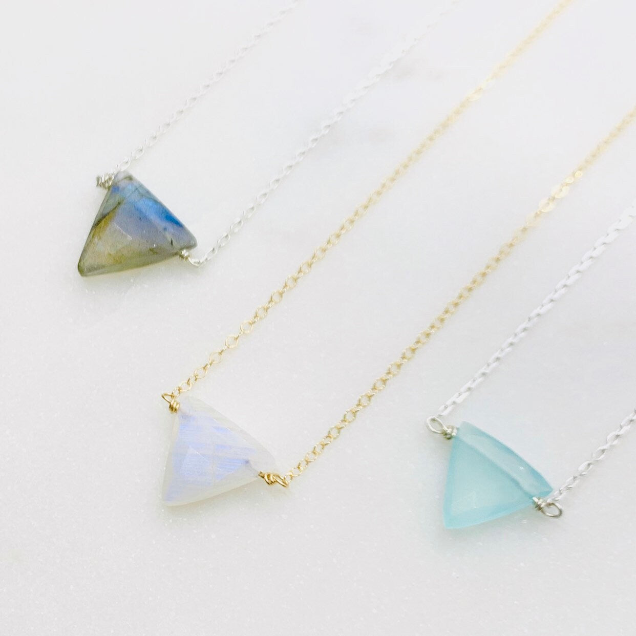 Labradorite Necklace - Simple Triangle