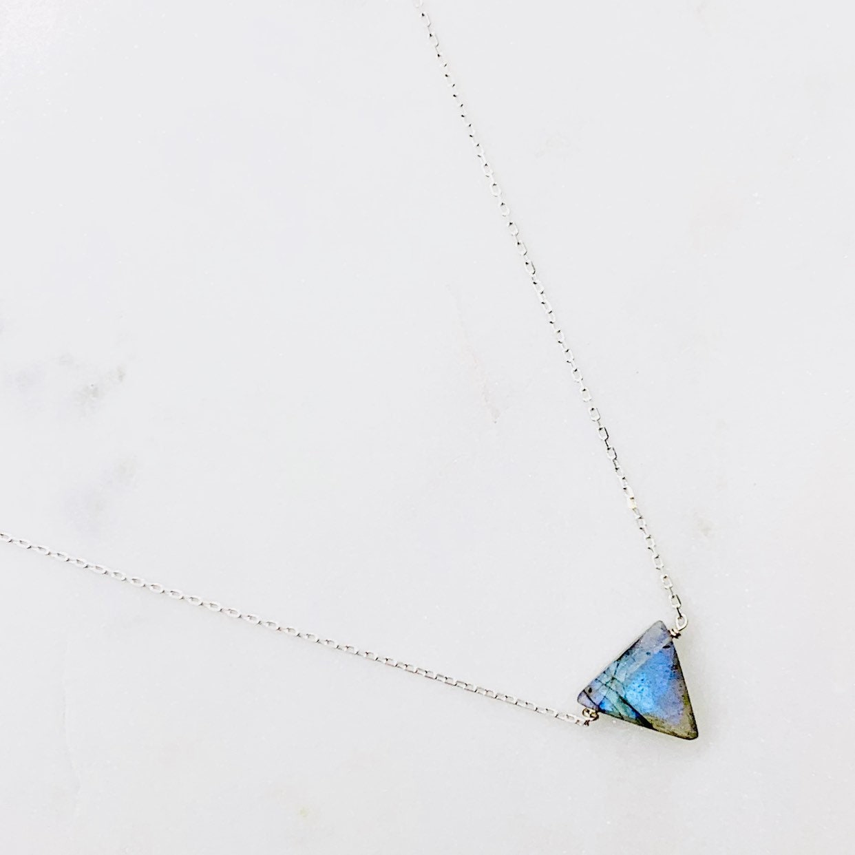 Labradorite Necklace - Simple Triangle