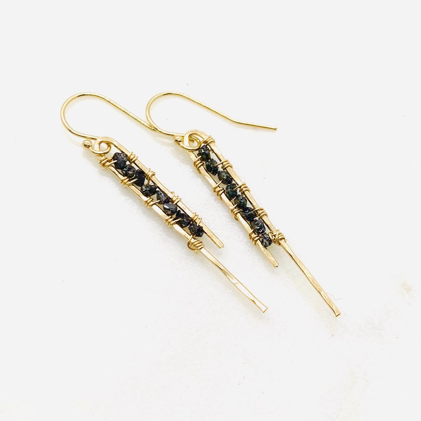 Raw Black Diamond Earrings