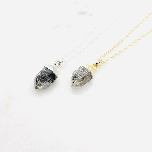 Raw Rough Cut Herkimer Diamond Necklace April Birthstone