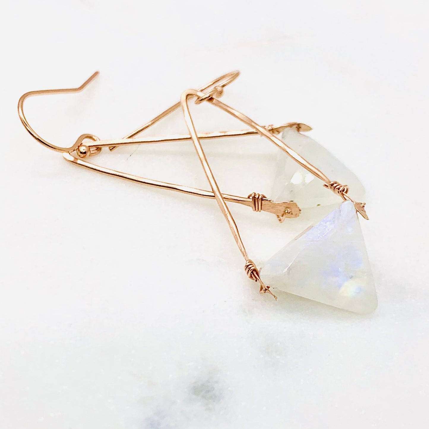 Rainbow Moonstone Dangle Earrings