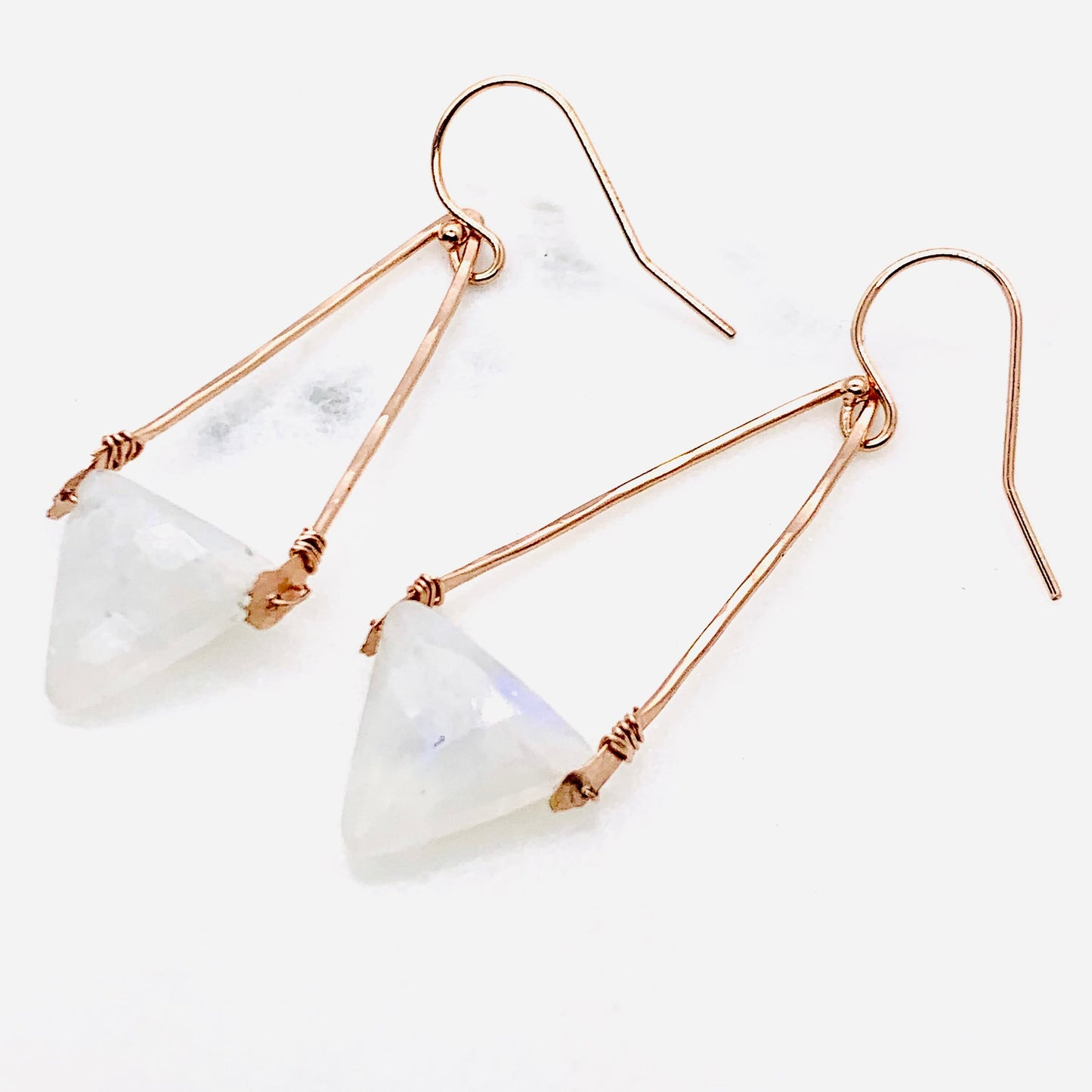 Rainbow Moonstone Dangle Earrings