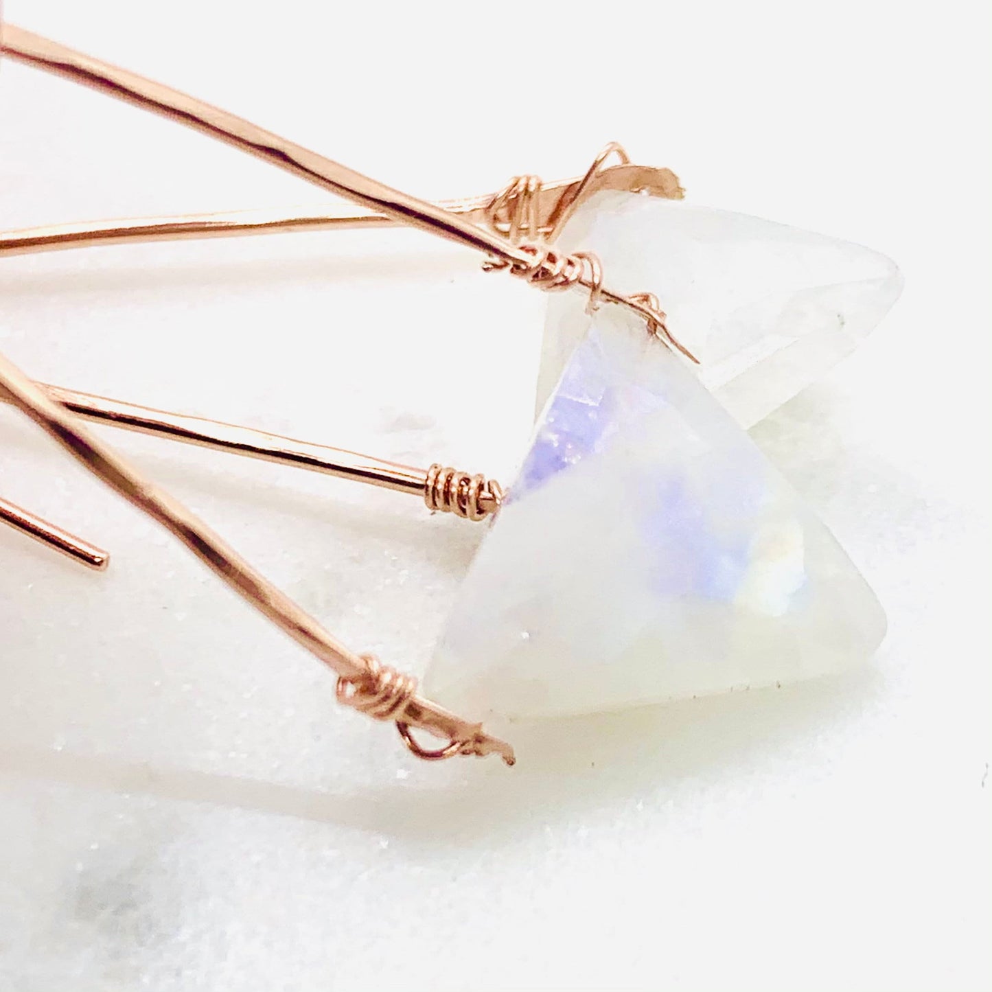 Rainbow Moonstone Dangle Earrings