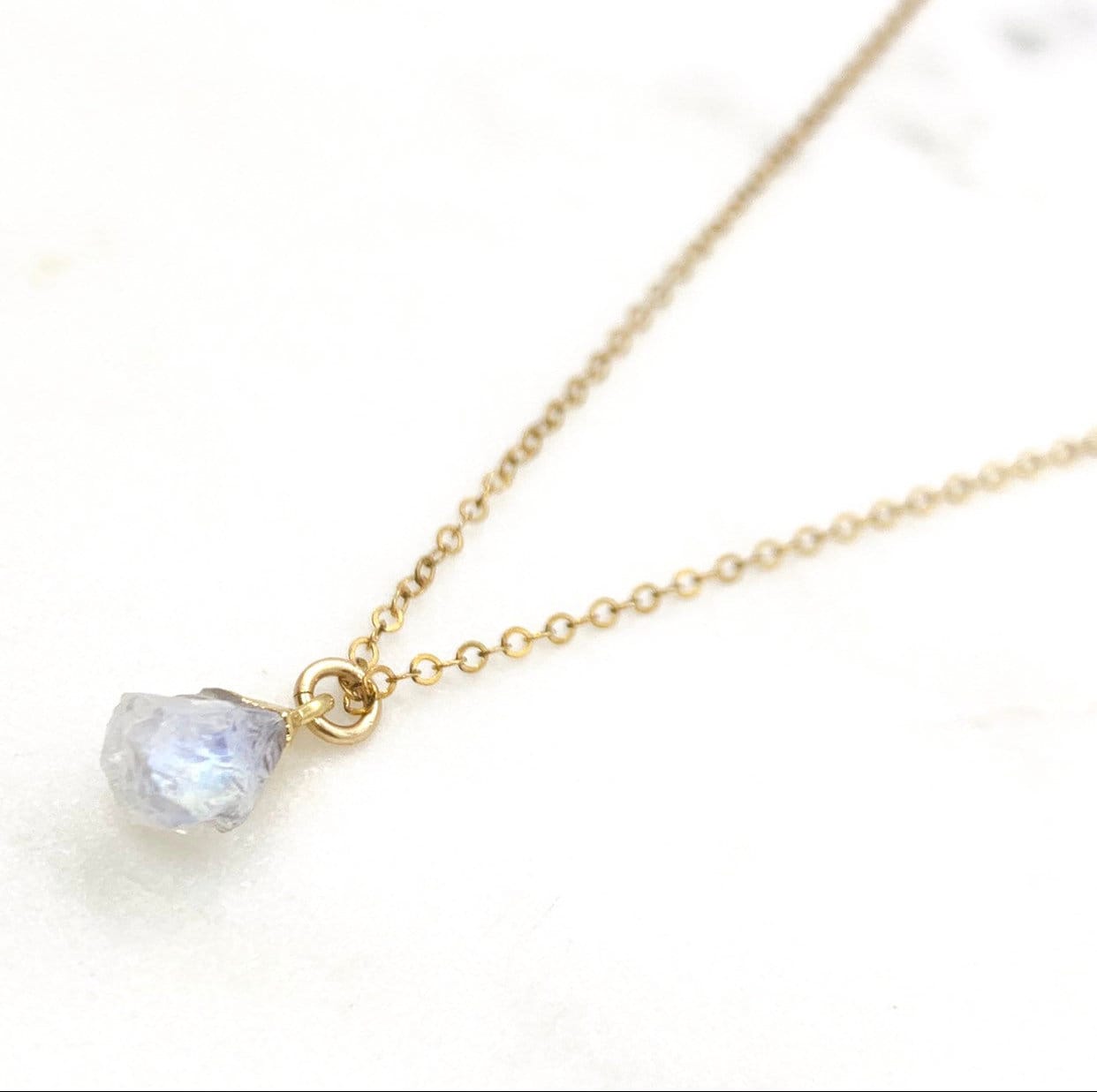 Raw Rainbow Moonstone Necklace