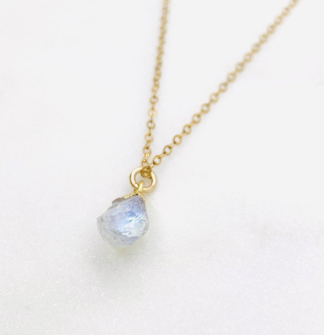 Raw Rainbow Moonstone Necklace