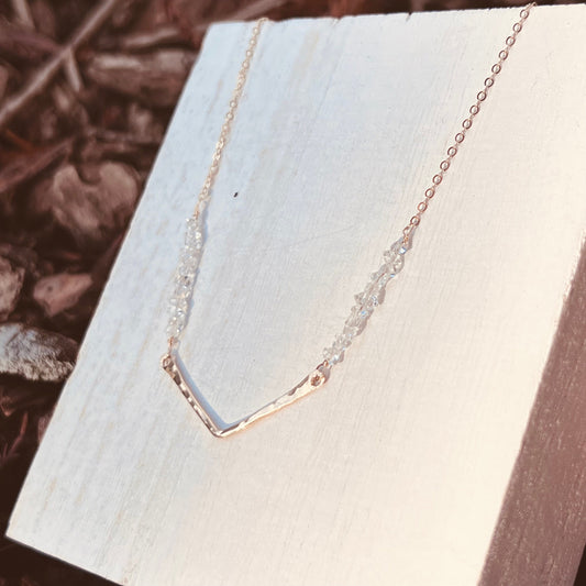 Fancy Herkimer Diamond Chevron Necklace