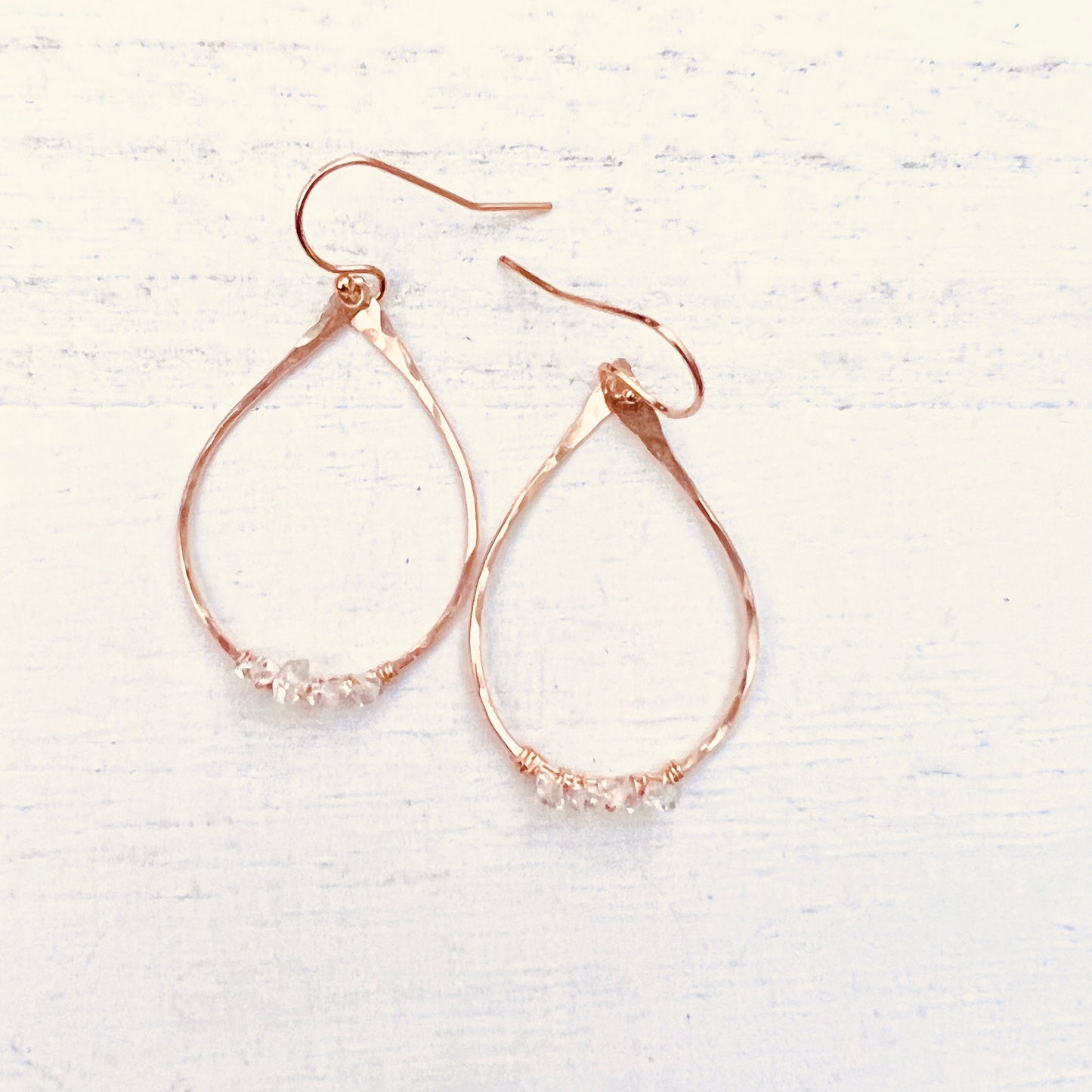 Raw Herkimer Diamond Hoop Earrings