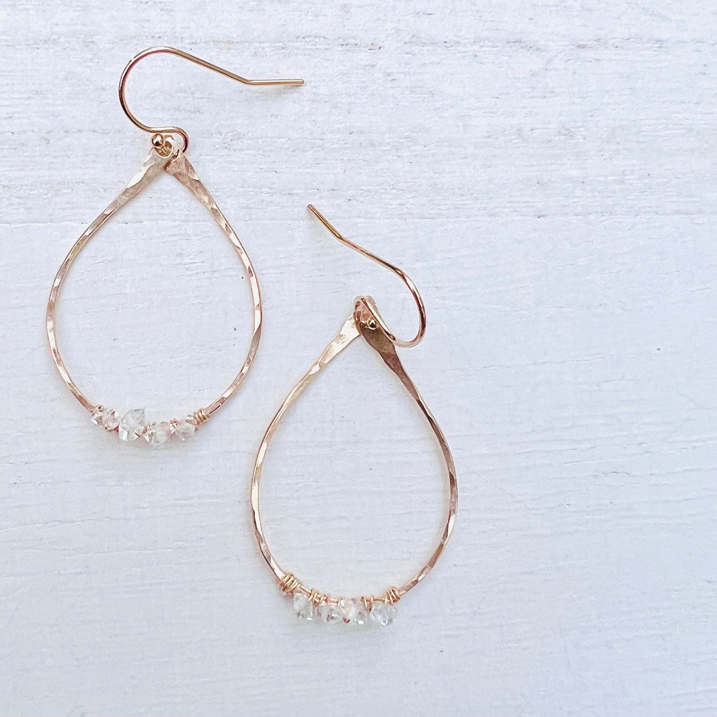 Raw Herkimer Diamond Hoop Earrings