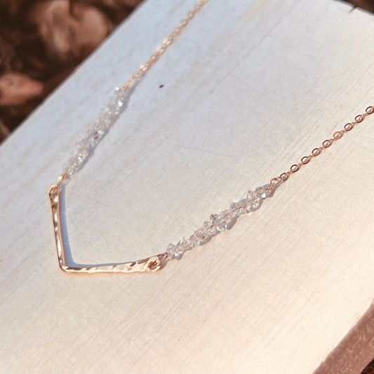 Fancy Herkimer Diamond Chevron Necklace