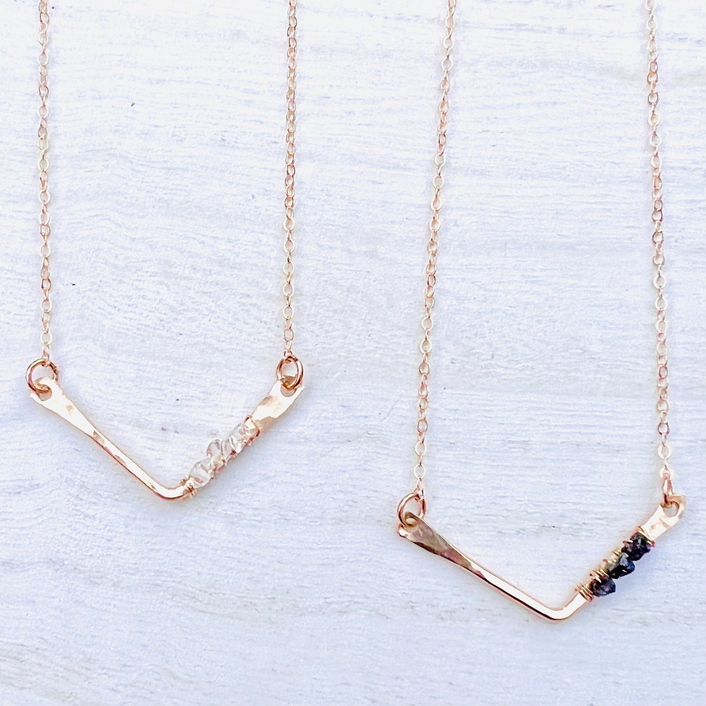 Simple Herkimer Diamond Chevron Necklace