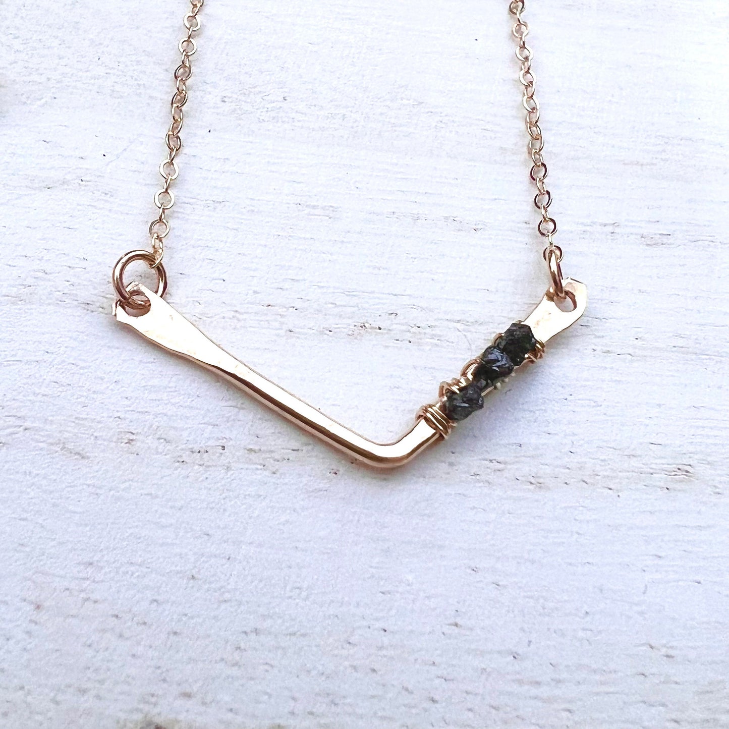 Simple Herkimer Diamond Chevron Necklace