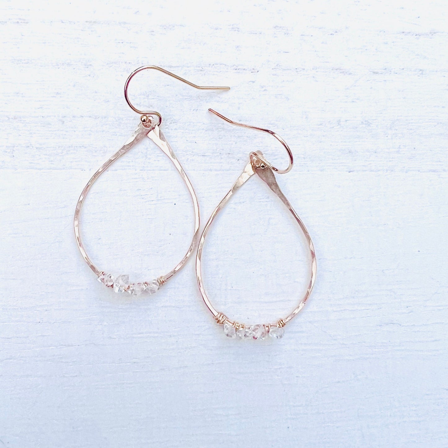 Raw Herkimer Diamond Hoop Earrings