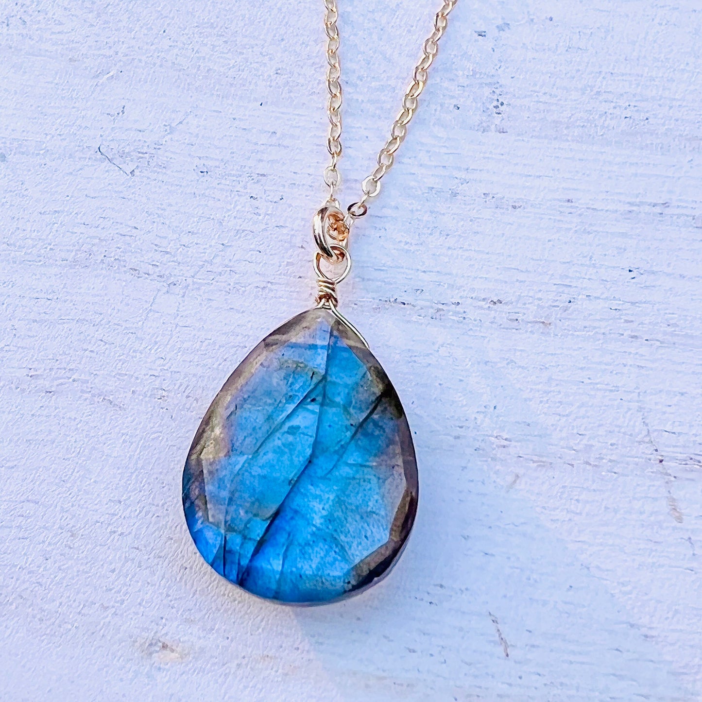 Labradorite Drop Necklace