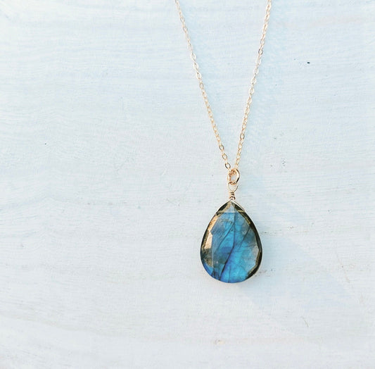 Labradorite Drop Necklace