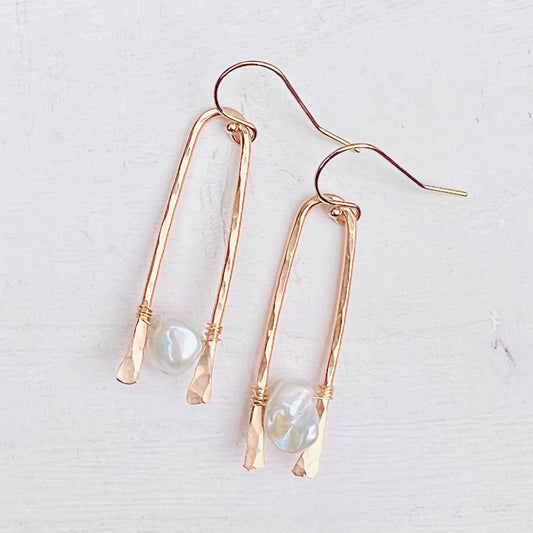 Simple Keshi Pearl Earrings